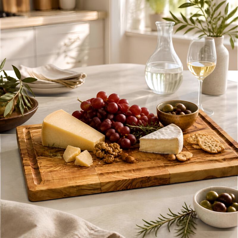 Multi-Purpose Large Olive Wood Serving and Cutting Board &ndash;Charcuterie Platter & Carving Board image number 5