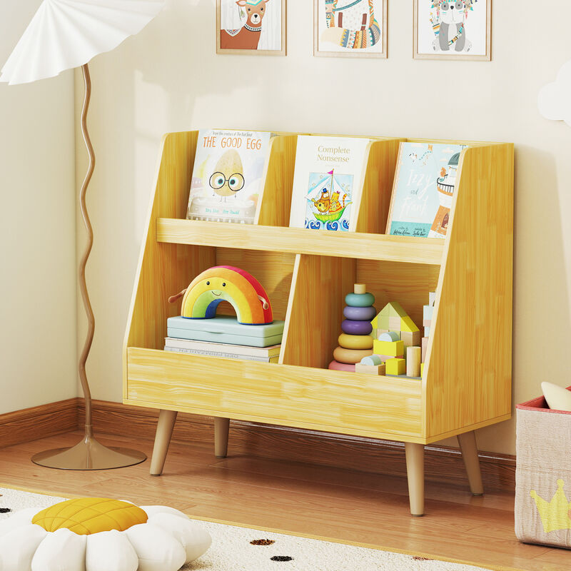 5-Cube Kids Bookshelf and Toy Organizer with Anti-Tipping Kits image number 1