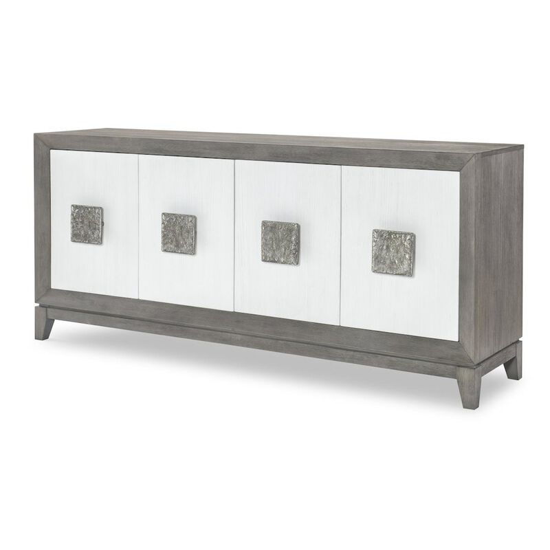 Legacy Classic Credenza, 4 Doors, 1 Drawer, Silver Tray, 4 Adj/Rem Shelves, Wire Management