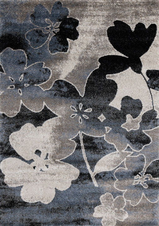HomeRoots Botanical Leaves Area Rug