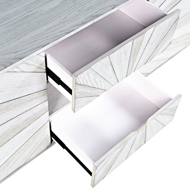 Jofran Reece 50 Mid-Century Modern Starburst TV Stand Console Storage Cabinet