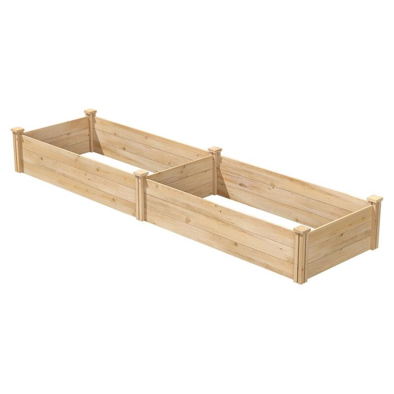QuikFurn 2 ft x 8 ft Cedar Wood Raised Garden Bed