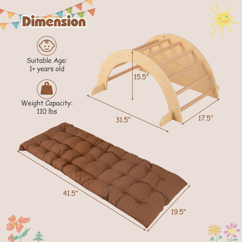 Kids Climbing Arch with Cushion &ndash; Montessori Climber/Rocker for Toddlers image number 3