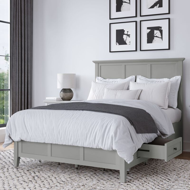 Grace Four Drawer California King-size Platform Storage Bed in Elephant Grey