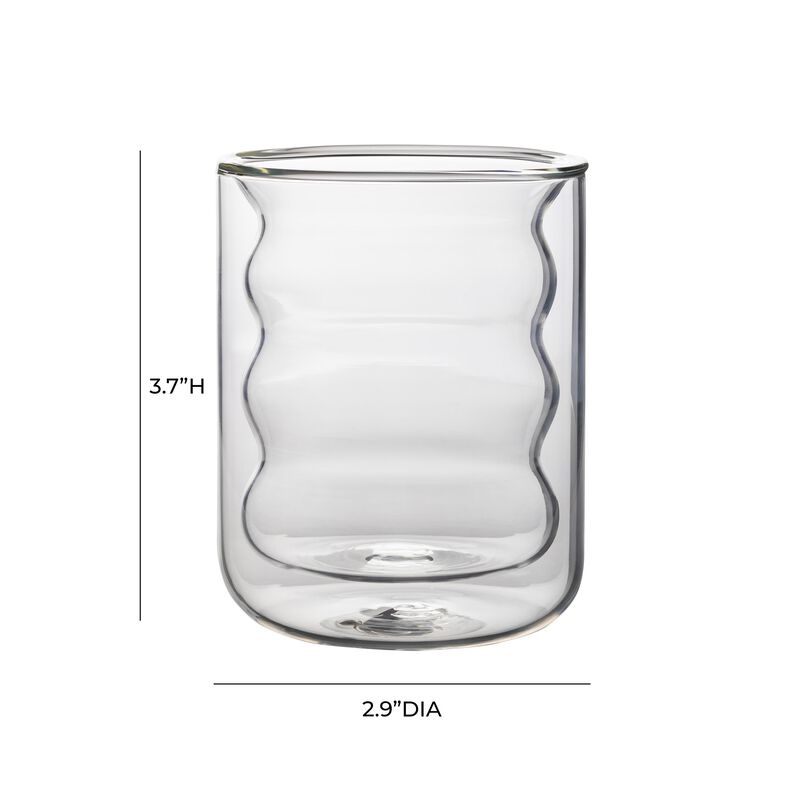 Waves Clear Water Glass - Set of 4