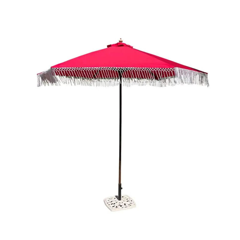 9ft 6 Ribs Replacement Umbrella Canopy w/ Tassels (Canopy Only) image number 0