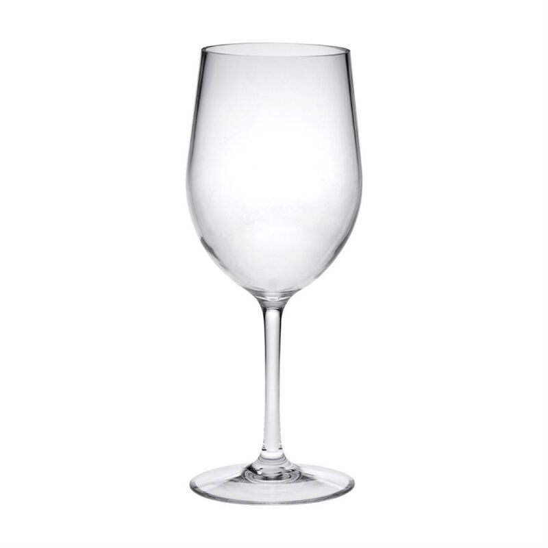 HomeRoots Set of Four Clear Tritan Plastic Stemmed All Purpose Wine Glass image number 0