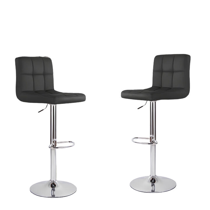 Leather Swivel Bar Stools Set of 2, Durable Adjustable Counter Height Stools with Thickened Backrest, Lightweight Iron Frame 360&deg; Kitchen Island Chairs