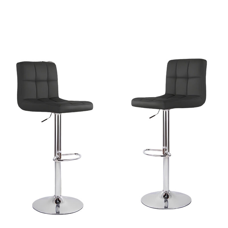 Leather Swivel Bar Stools Set of 2, Durable Adjustable Counter Height Stools with Thickened Backrest, Lightweight Iron Frame 360&deg; Kitchen Island Chairs image number 0