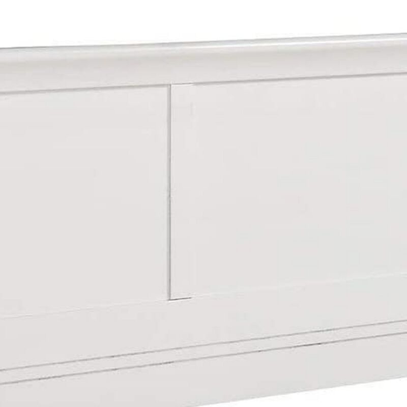 King Bedroom Set, White Wood, 3 Piece Set with 2 Nightstands image number 4