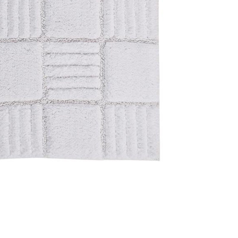 Knightsbridge Chakker Board 220 GSF Non Skid Back Bath Rug Set - 2- Piece - 17x24 and 21x34", White