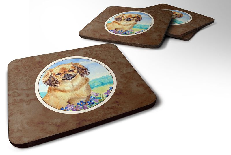 Caroline's Treasures 7078FC Tibetan Spaniel Foam Coasters (Set of 4), 3.5, Multicolor image number 0