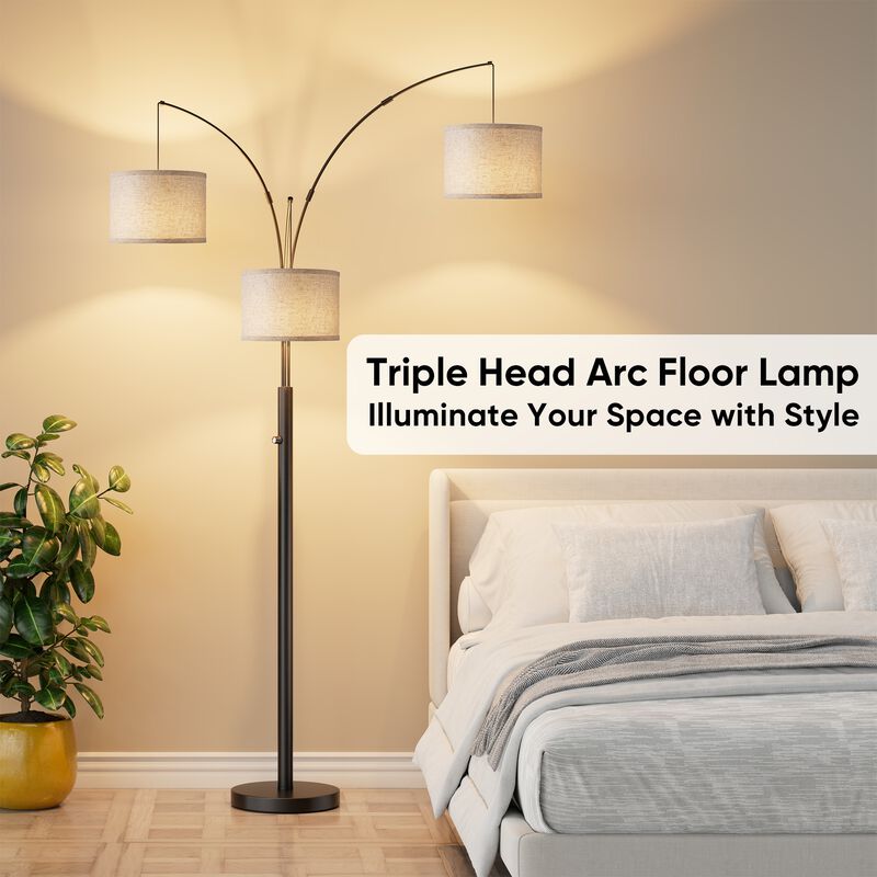 Three-Color Temperature & Dimmable Three-Head Floor Lamp: Create A Cozy Home Lighting Ambiance image number 7