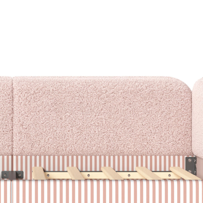 Hemzas Teddy Boucl&eacute; Upholstered Kids Daybed Frame image number 7
