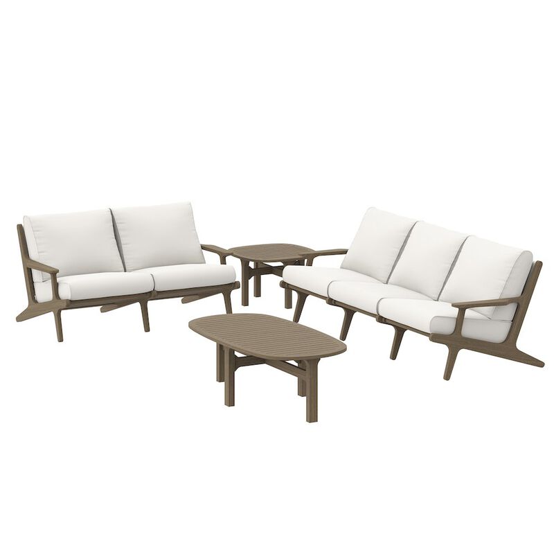 Modway Saratoga 4-Piece Outdoor Patio Teak Wood Furniture Set