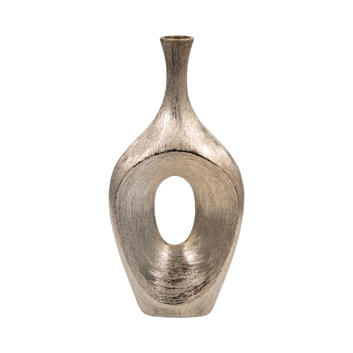 19" Scratched Open Cut Vase