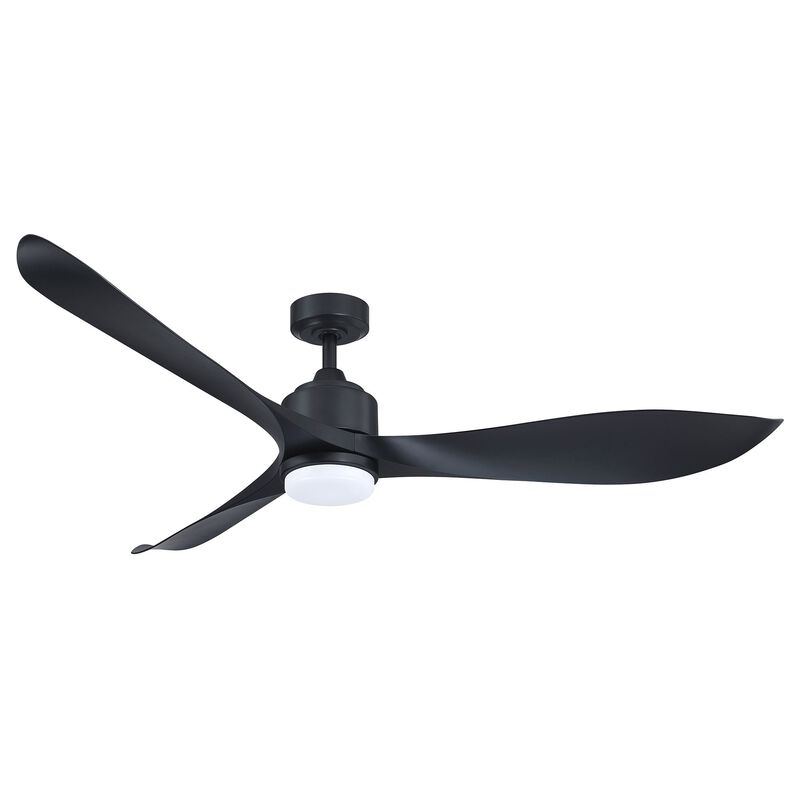 66 in. Modern Integrated LED Black Propeller Ceiling Fan with Light and Remote