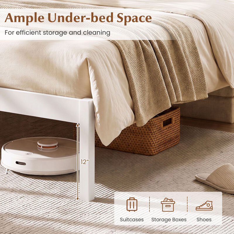 Contemporary Wood Bed Frame with Curved Headboard for Bedroom Decor image number 5