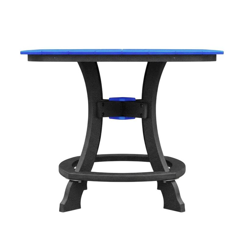 Outdoor Escape Blue Outdoor Square Dining Table, Black Base, Polyethylene Construction image number 3