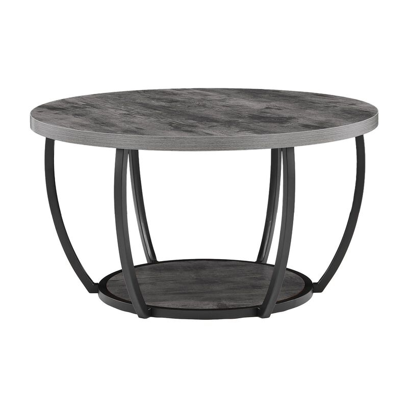 Modern Round Coffee Table with Open Storage Shelf for Living Room image number 3