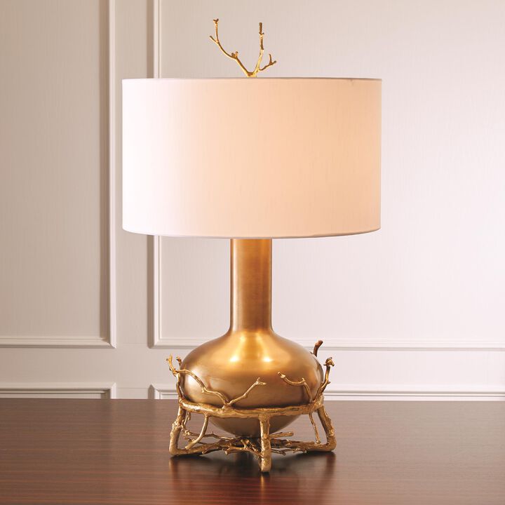 Fat Brass Twig Table Lamp