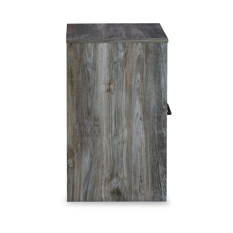 Bays Nightstand, 1 Drawer USB Port, Modern Rustic Laminate Smoky Gray