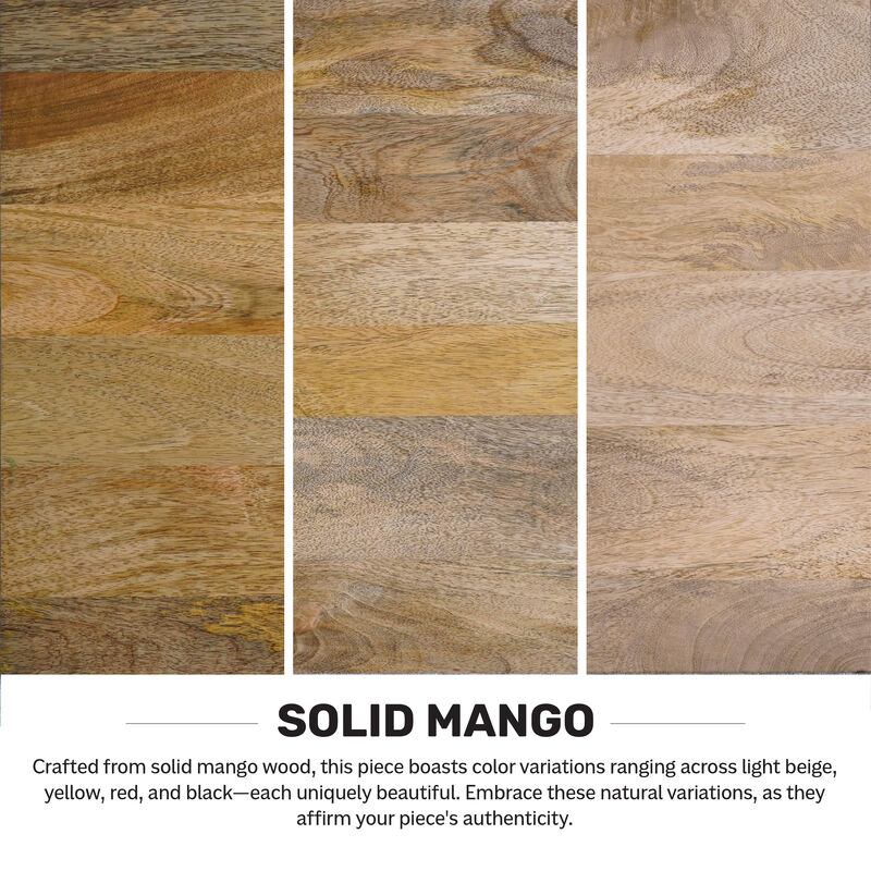 Lyall 16 inch Wide Solid Mango Contemporary End Table in Natural, Assembled