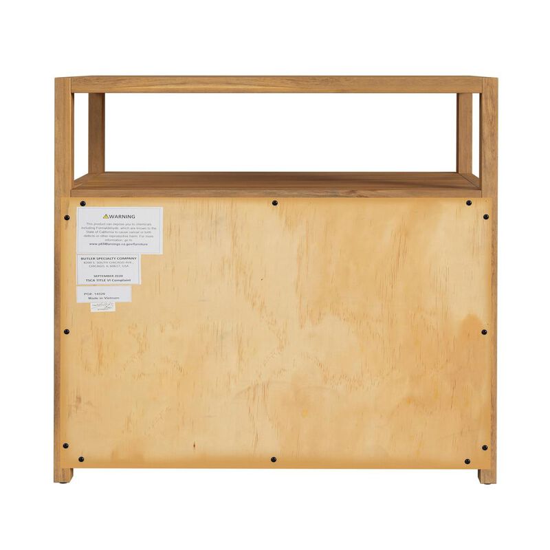 Butler Specialty Lark Natural 2 Drawer Wide Nightstand, Light Brown
