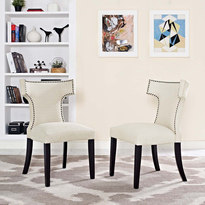 Curve Dining Side Chair Fabric Set of 2 image number 4