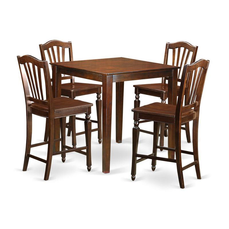 5 PC pub Table set - Kitchen dinette Table and 4 Kitchen bar stool.