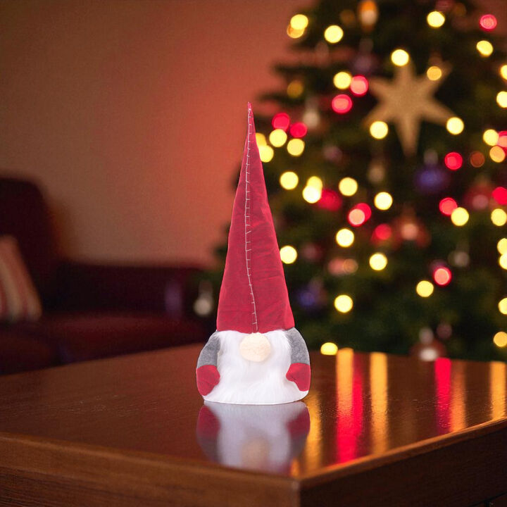 Plush Gnome Tree Topper with Long Hat for Holiday Christmas Tree Decoration