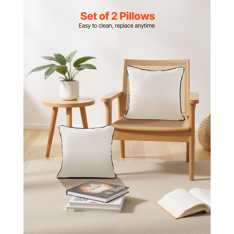 20 x 20 in Throw Pillow Inserts Pack of 2 White Down Alternative Pillows Square image number 2