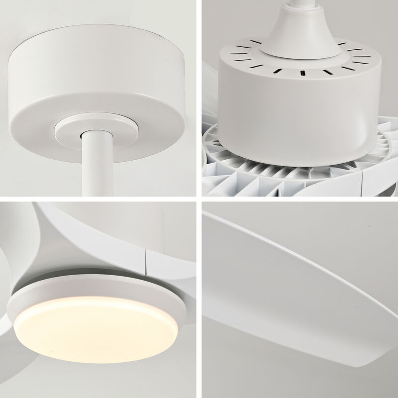 ELEMENT ACE 52-Inch Ceiling Fan with Dimmable Tri-Color LED Light, Reversible Quiet DC Motor, Remote Control, 3 ABS Blades Ideal for Bedroom Living Room Dining Areas image number 3