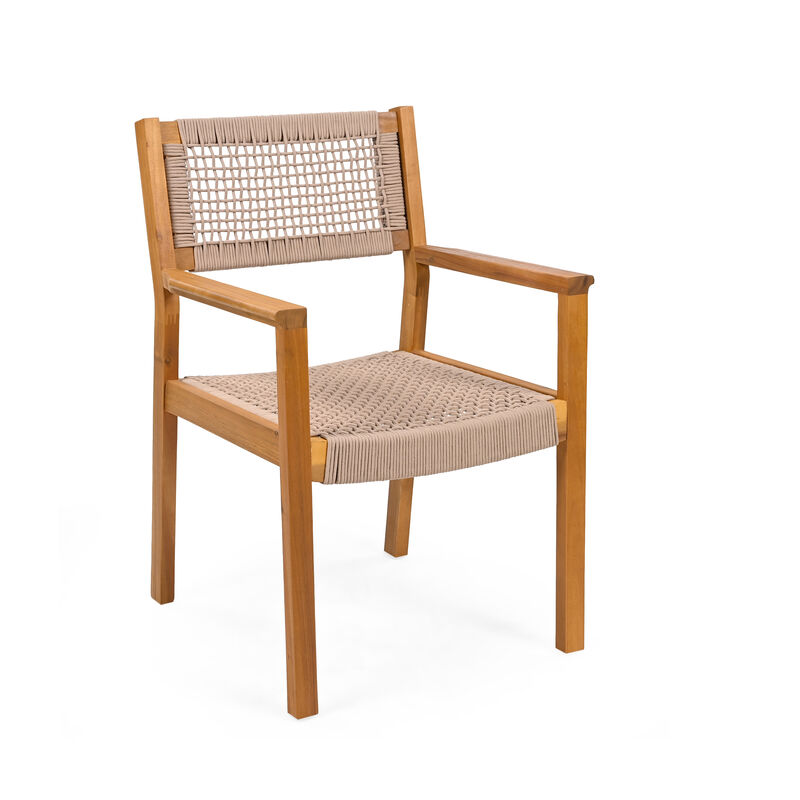Merax 2 Pieces Acacia Wood Dining Chairs