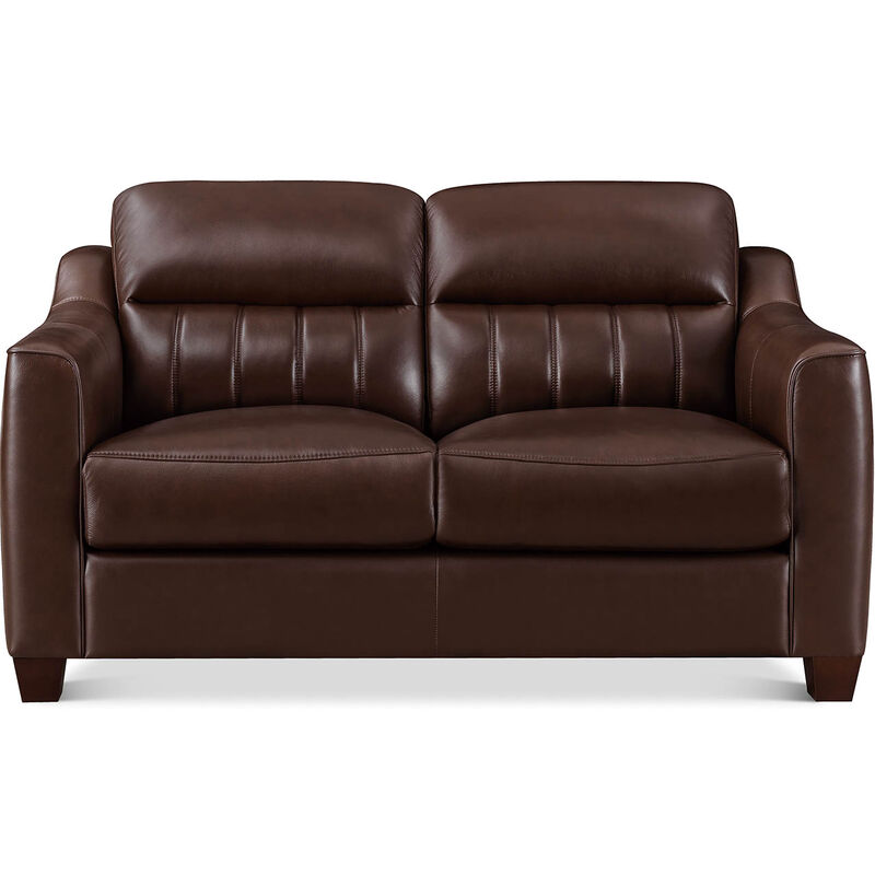 Uptown Top Grain Leather Loveseat