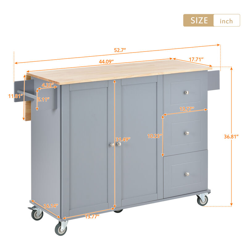 Merax Rolling Mobile Kitchen Island image number 3