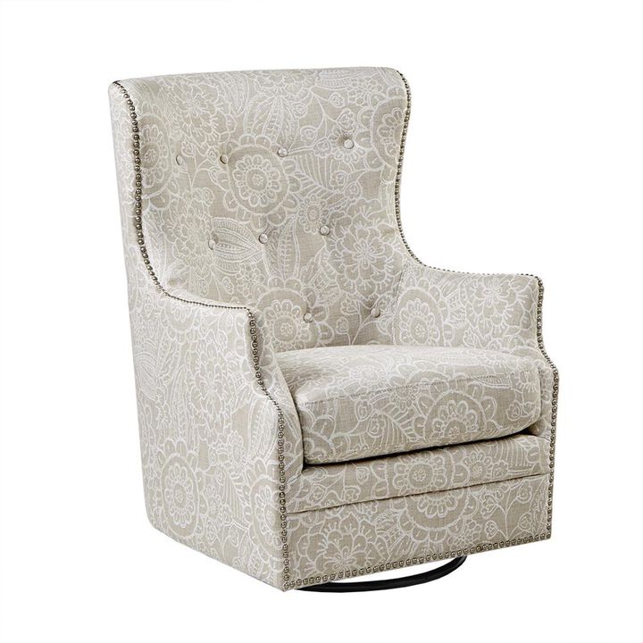 Belen Kox Cream Swivel Glider Chair, Belen Kox