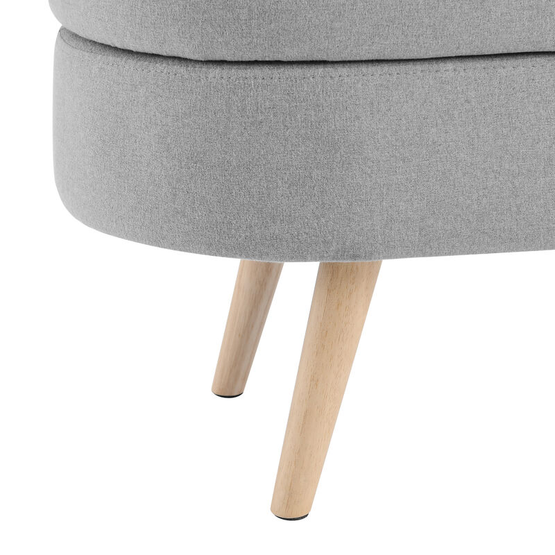 Streamdale Ottoman Oval Storage Bench, Rubberwood Legs image number 8