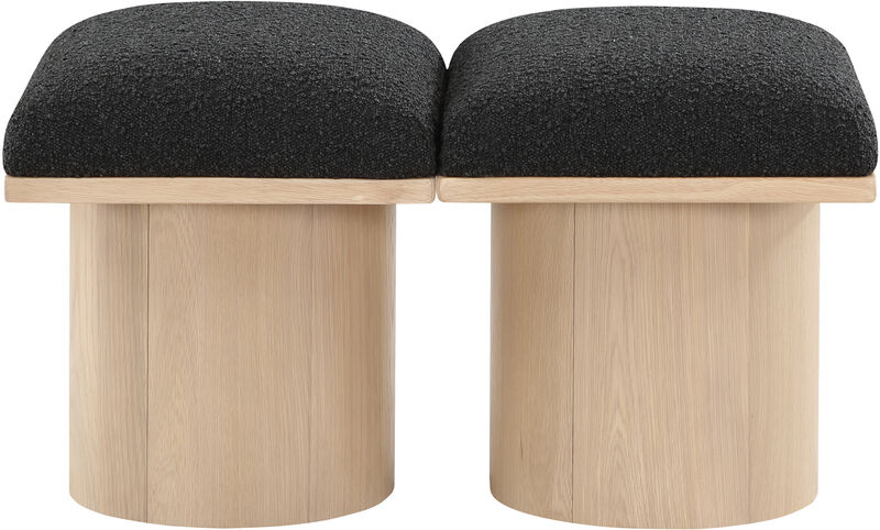 Meridian Furniture Pavilion Black Boucle Fabric Bench