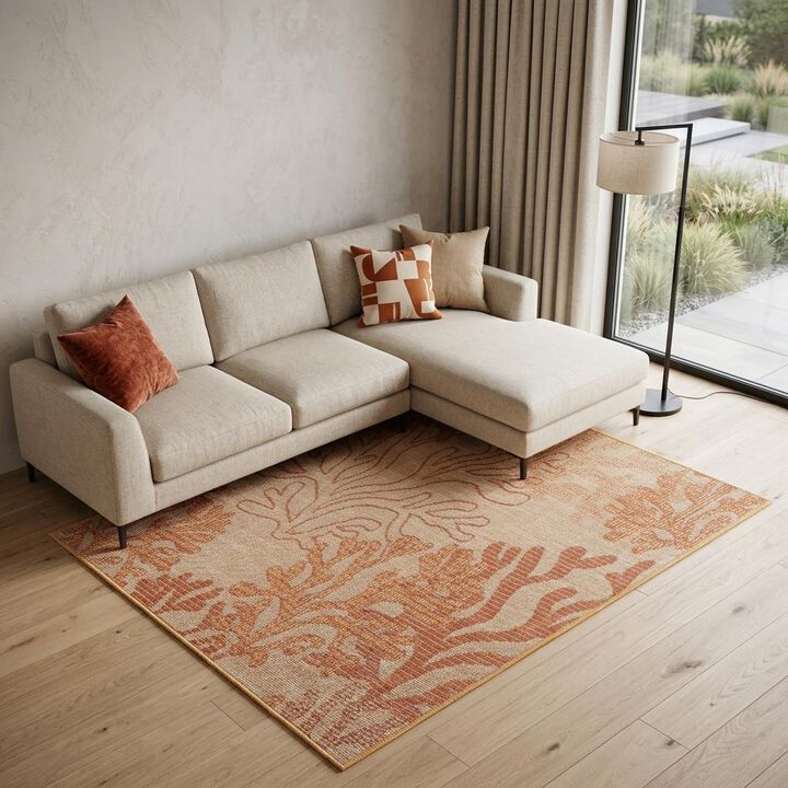 HomeRoots Abstract Non Skid Area Rug