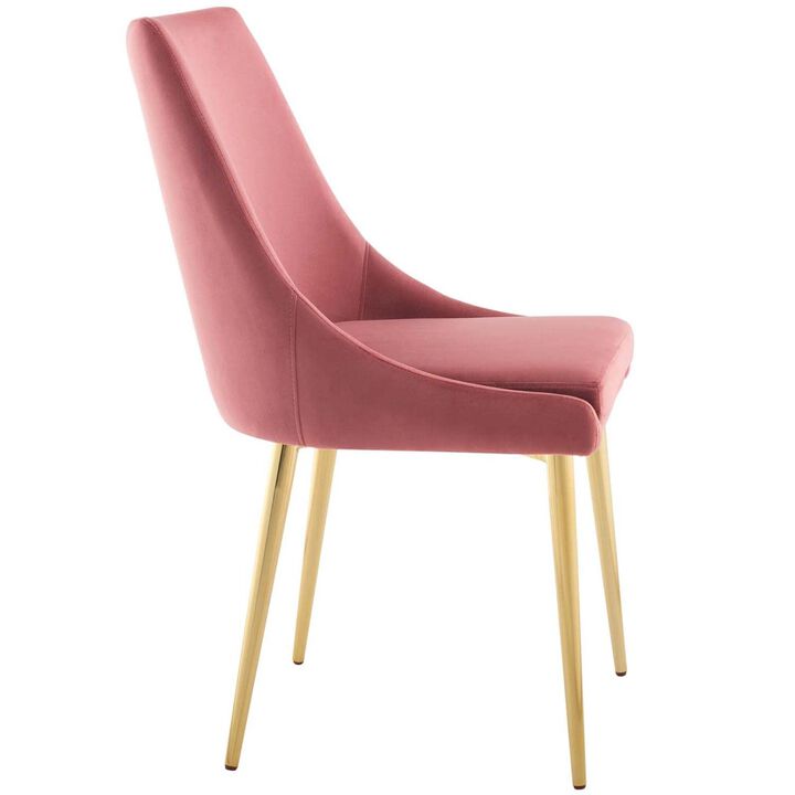 Modway Viscount Modern Accent Performance Velvet Dining Chair, Dusty Rose
