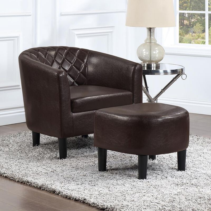 Convience Concept, Inc. Take a Seat Roosevelt Accent Chair with Ottoman
