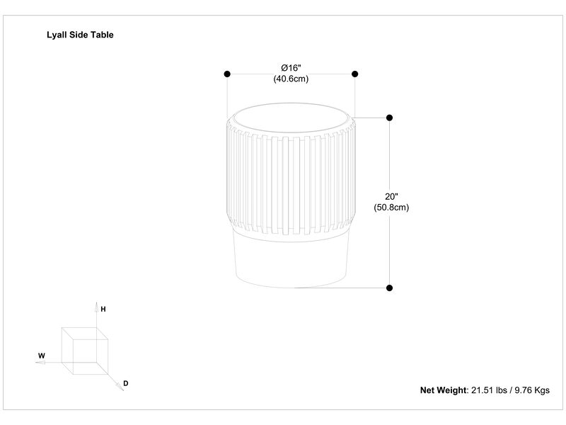 Lyall 16 inch Wide Solid Mango Contemporary End Table in Natural, Assembled