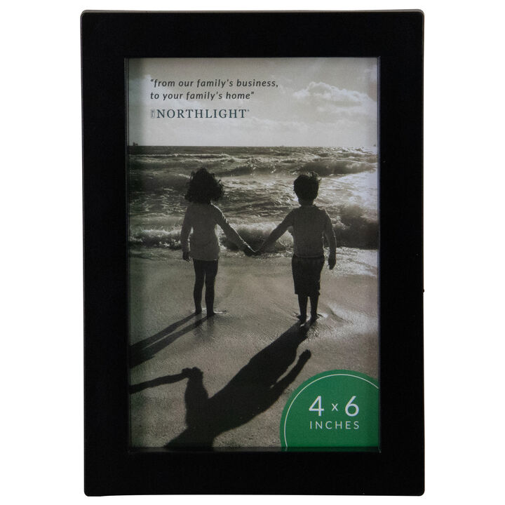 7.25" Solid Rectangular 4" x 6" Photo Picture Frame with Easel Back - Matte Black