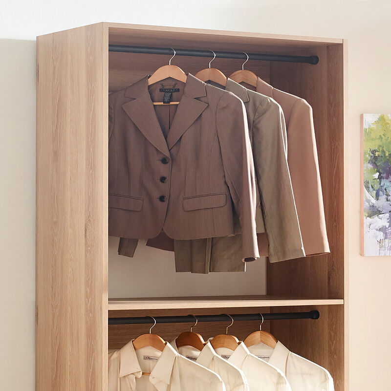 Prosper 32" Oak Wood Walk-in Closet with Two Rods