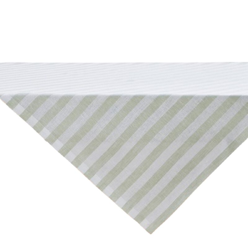 Solino Home 100% Pure Linen Table Throw 52 x 52 Inch | Sorrento Stripe
