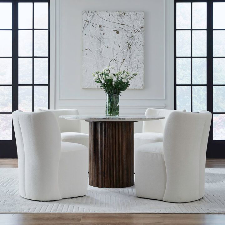 Liberty Furniture Accent Dining Chair with Castors - Rounded Back - Sapphire Upholstry