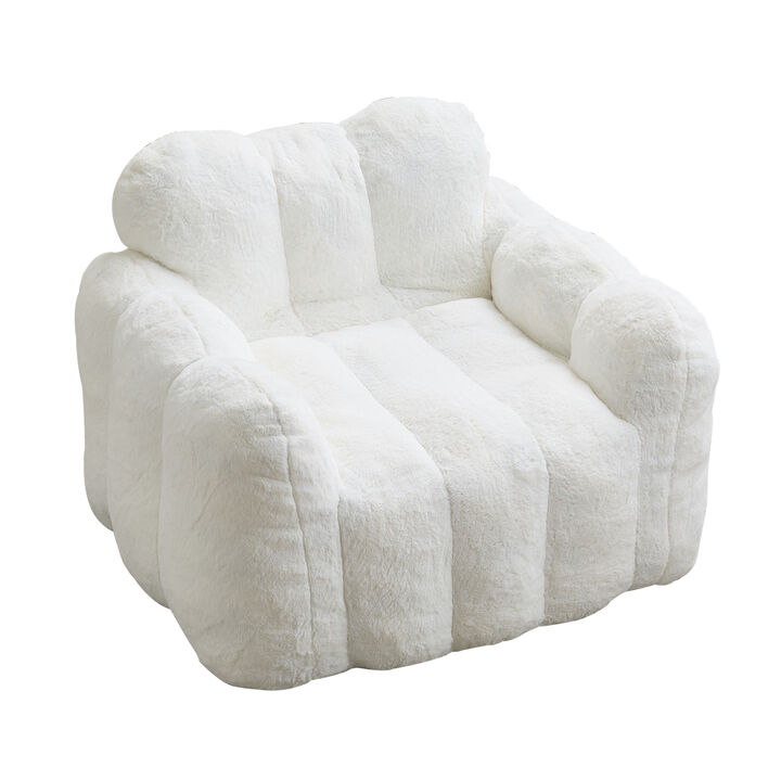 GOODSILO Ergonomic Adult Compression Bean Bag Sofa with Easy-Move Pull Ring No Installation Required Ideal for Living Room Bedroom Dorm Relaxation Reading Gaming