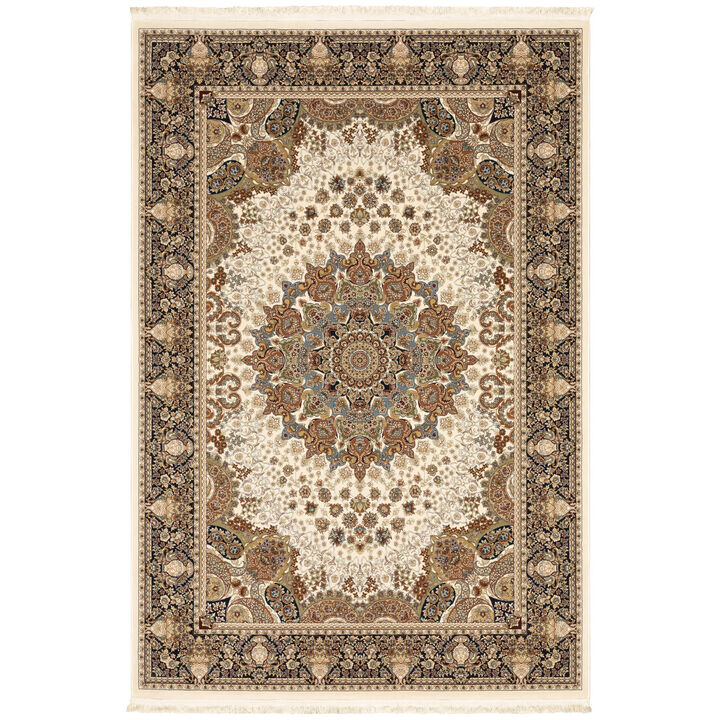 HomeRoots Medallion Runner Rug With Fringe