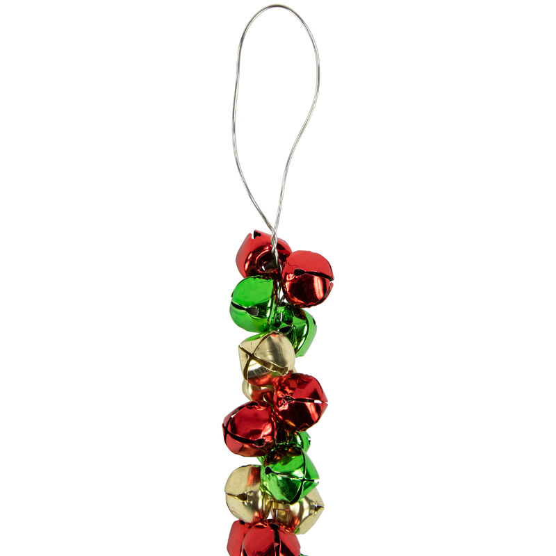 5' Green  Gold and Red Jingle Bell Christmas Garland  Unlit image number 7